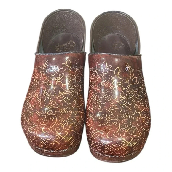 Dansko 20th Anniversary Limited Edition Clogs Brown Patent Leather Size 10.5 - Picture 6 of 13